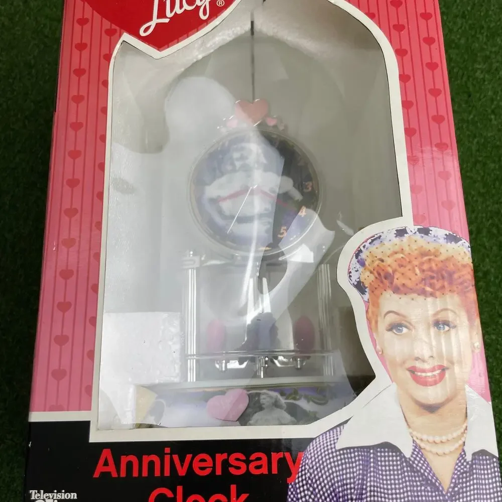 I Love Lucy Anniversary Clock Porcelain Base & Dial Glass Dome